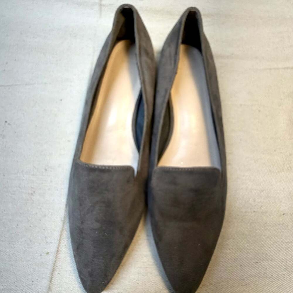 H by Halston Gray Vegan Suede Barcelona Pointed Toe Flats Size US 11